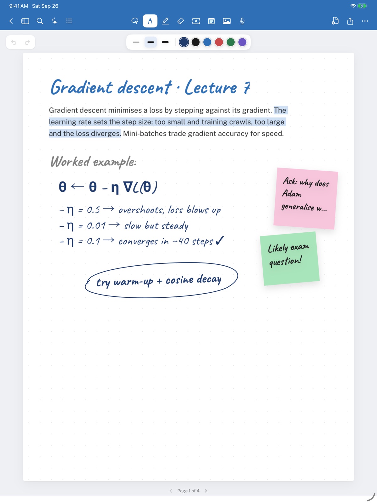 Recursive on iPad: a handwritten lecture notebook